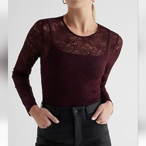 EXPRESS lace top - long sleeve lace top - sz XL - NWT